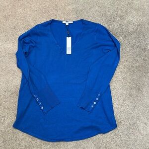 Chicos’s size 1 pullover sweater cobalt stone blue